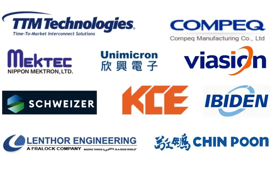 A collage of PCBs from different fabrication companies.