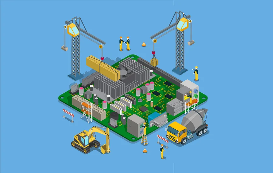 A PCB designed for use in automotive electronics.