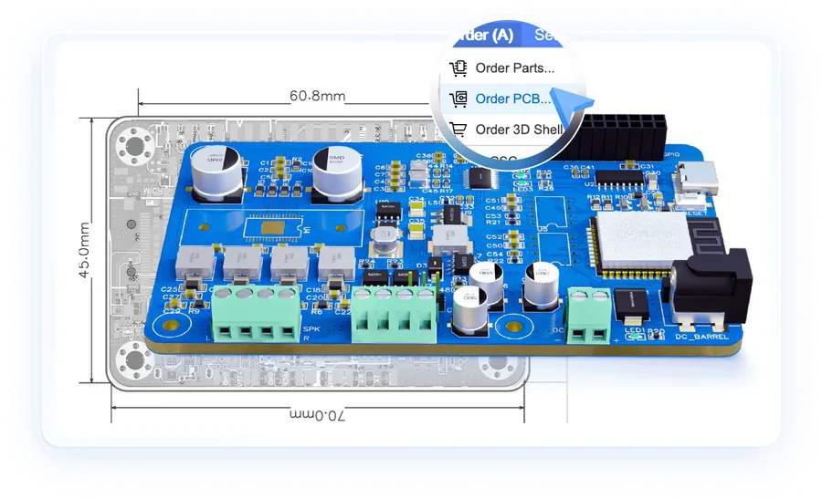 Screenshot of an online PCB manufacturer's website showing different options.