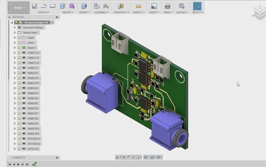 A computer screen displaying PCB design software.