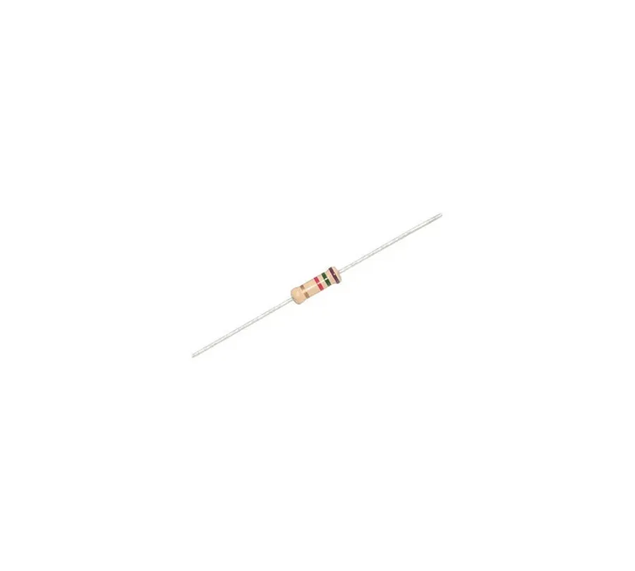 A close-up view of a 500 ohm resistor.