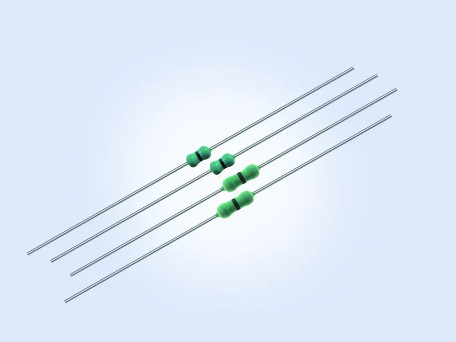 A close-up view of a 0 ohm resistor.