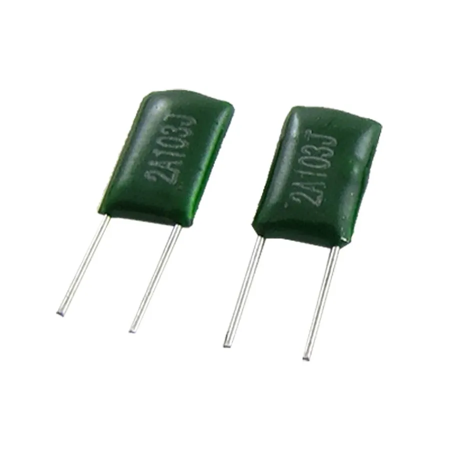 A close-up of a 0.01uF capacitor.