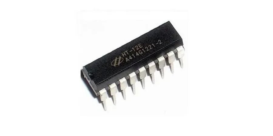 A close-up of a linear integrated circuit chip.