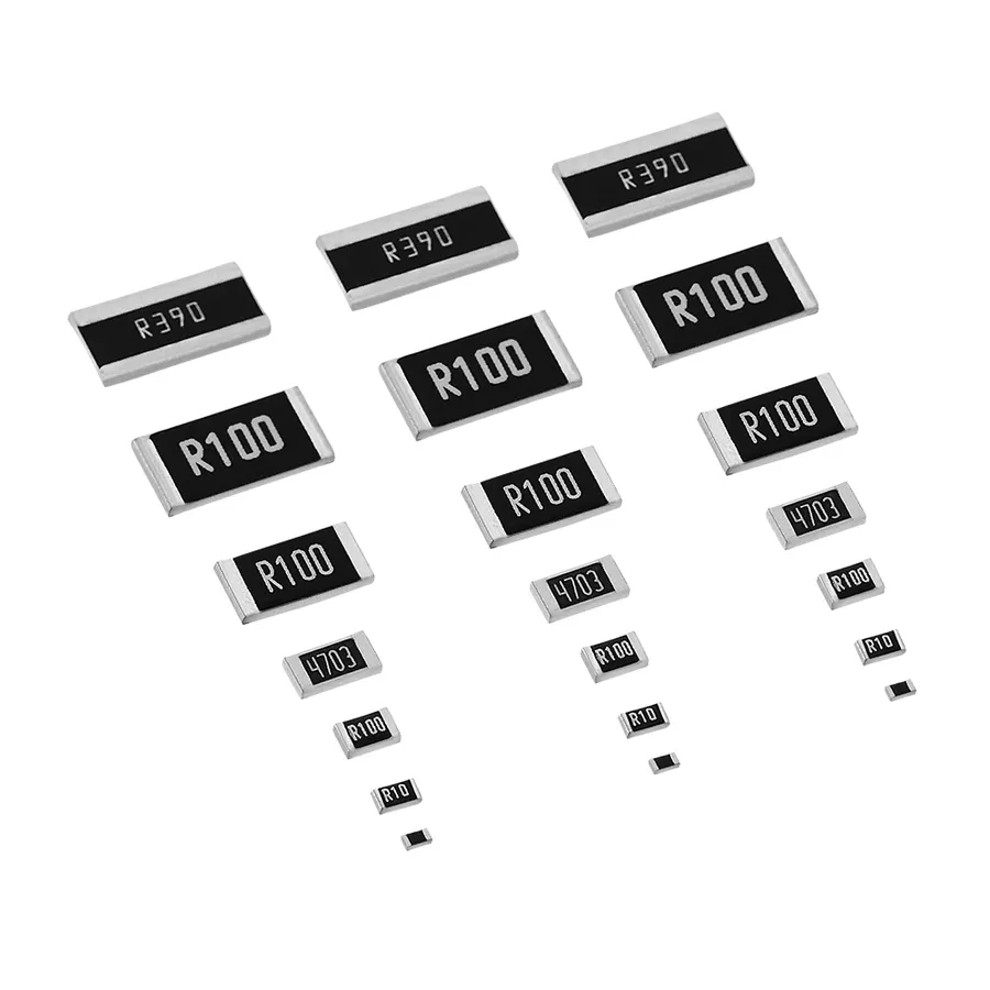 A small SMD resistor on a circuit board.
