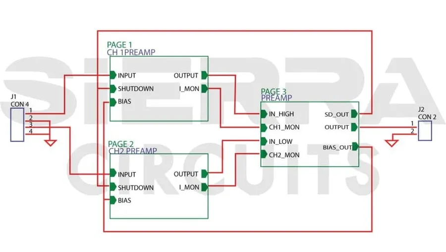 A hand drawing a PCB schematic using design software on a computer screen.