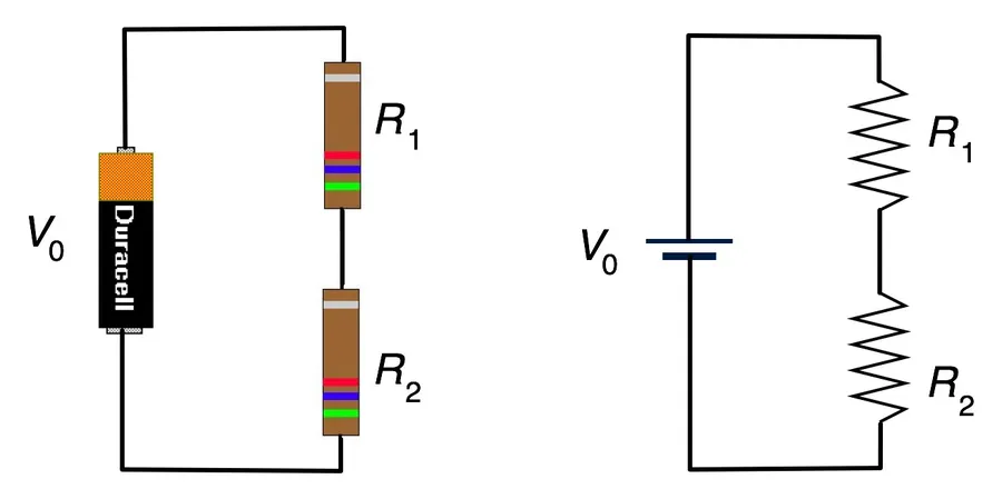 A circuit board with resistors wired in series for a specific application.