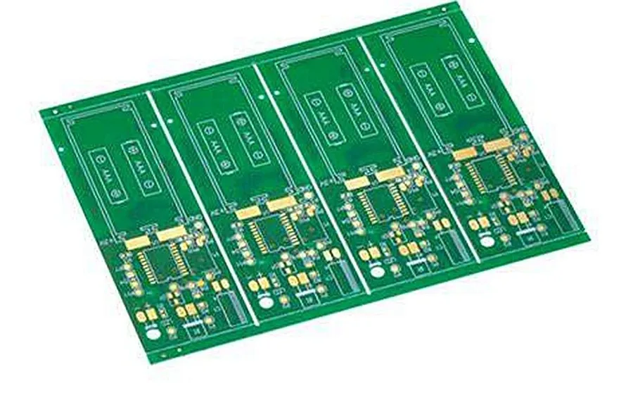 Several double-sided PCBs in various electronic devices.