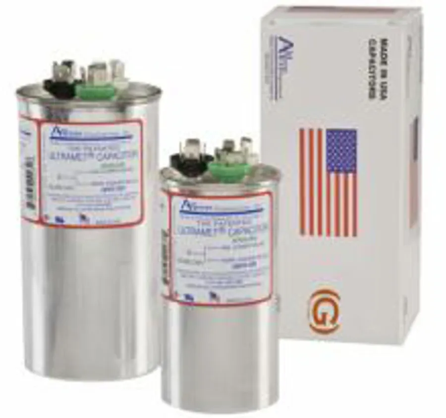 Detailed view of AmRad capacitor construction with its label.