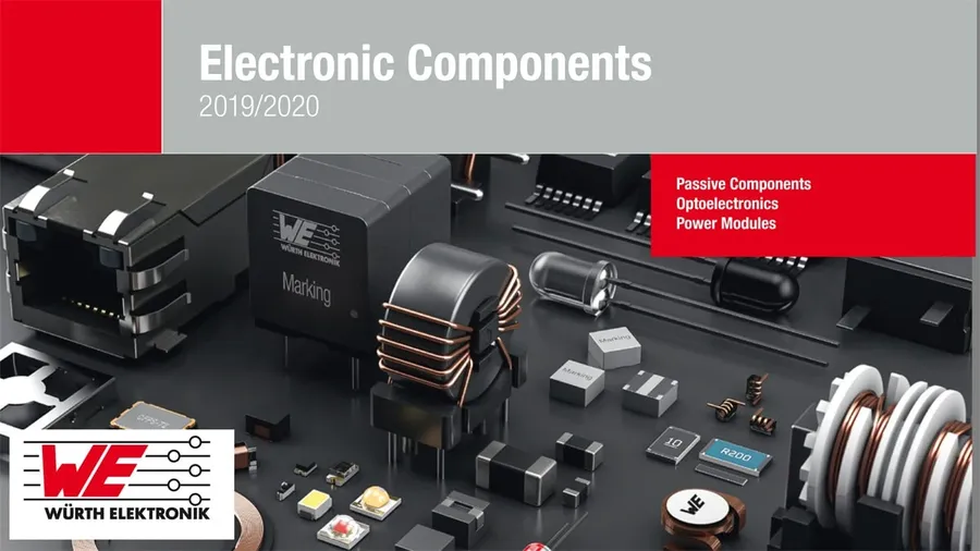 A close-up of a catalog showing various electronic components with their specifications.