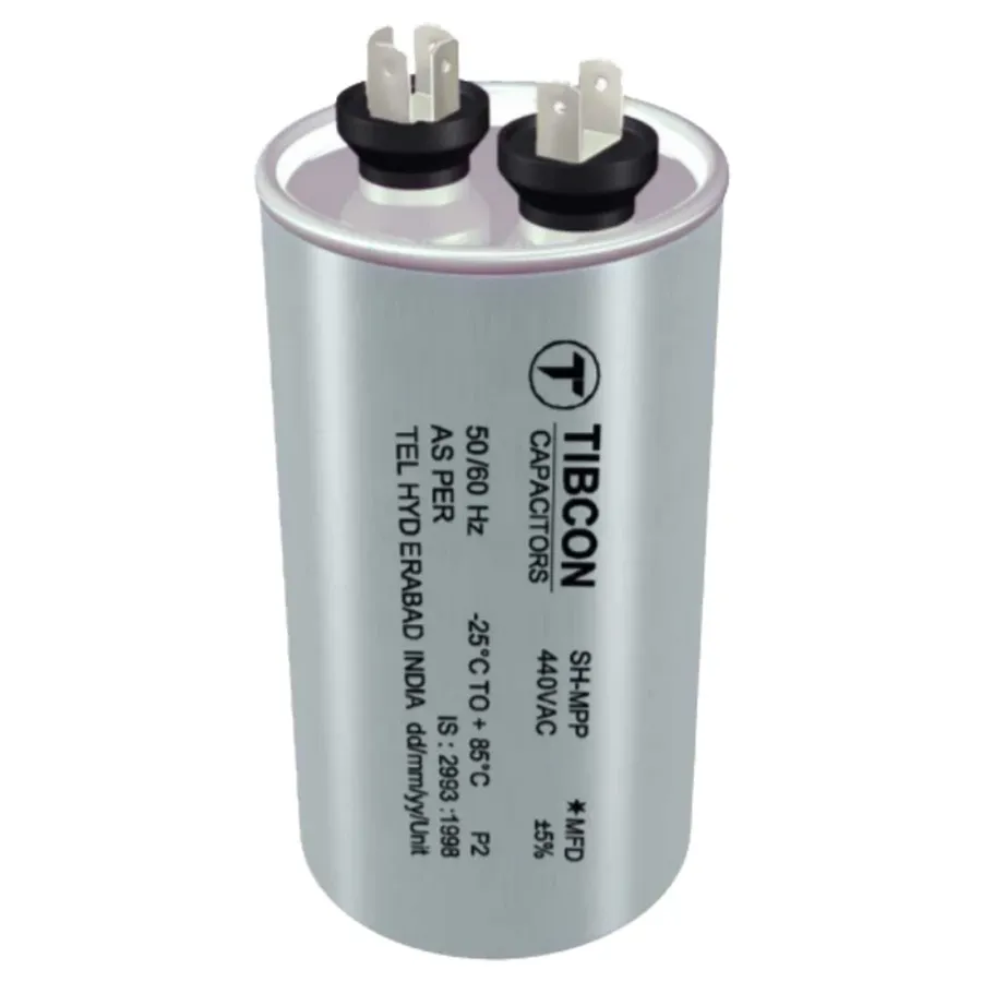 A capacitor installed in an air conditioning unit.