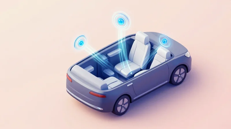Isometric view of a smart automotive climate intelligence sensor network