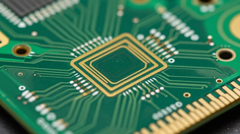 Close-up 3D view of a PCB antenna layout showing copper ground plane clearance