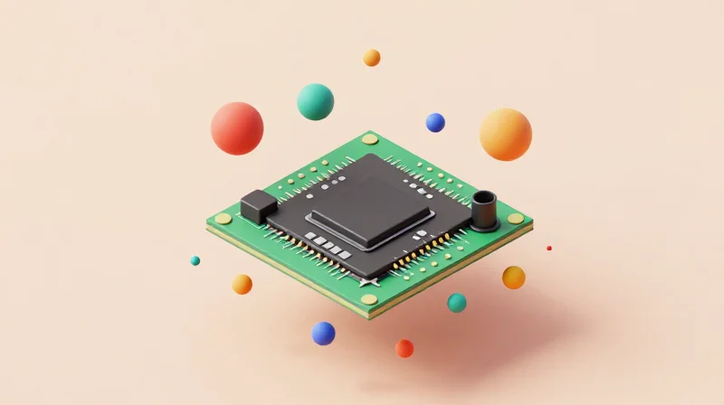 Isometric view of a modular RF component being placed onto a main PCBA system