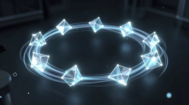 Abstract cycle showing circular movement of hardware design optimization