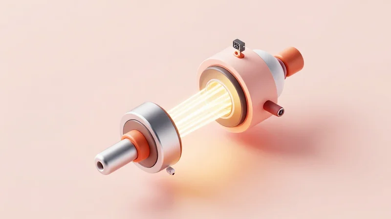 A 3D isometric representation of a smart sensor monitoring a machine component.