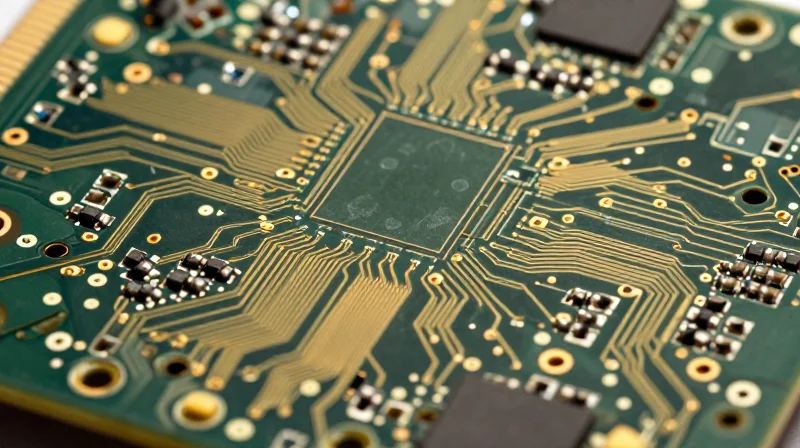Close up of high-density PCB architecture