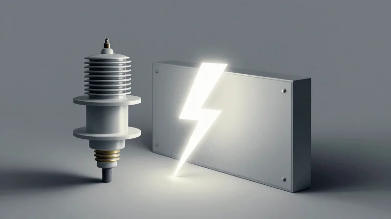 Conceptual representation of electrical surge protection and isolation zones on a circuit board.