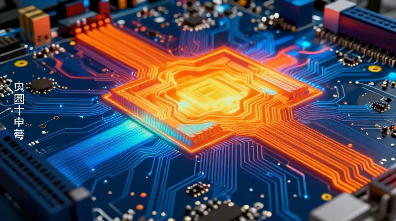 Thermal infrared visualization of a PCB showing efficient heat dissipation