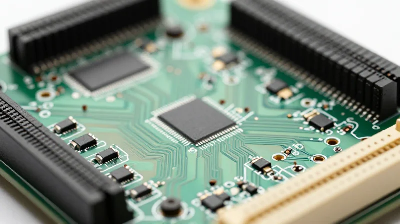 A close-up view of a high-end industrial PCB for variable frequency drives, showing clean circuit paths and professional soldering.