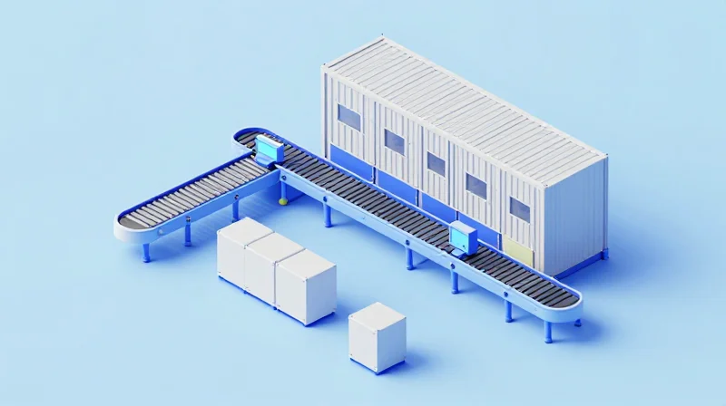 Isometric view of an automated RFID portal for logistics