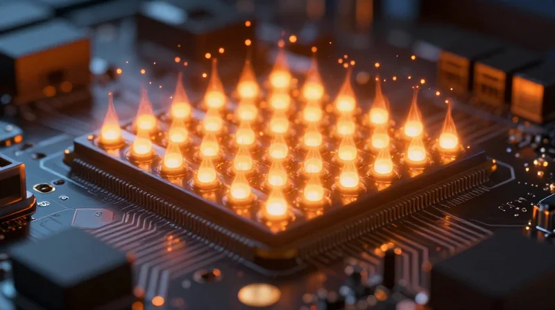 Abstract representation of high-power LED heat dissipation