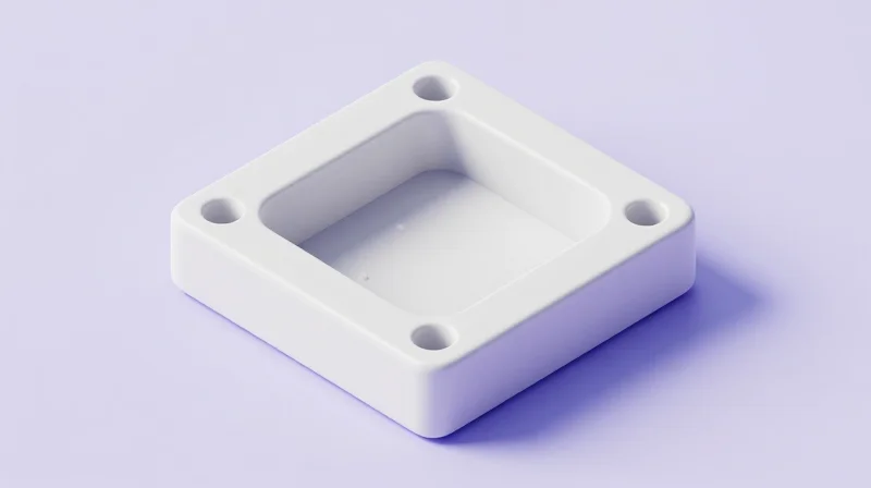 Isometric 3D model of a ceramic electronic module assembly