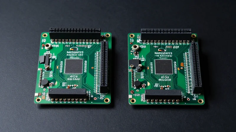 A visual comparison between two different types of circuit boards