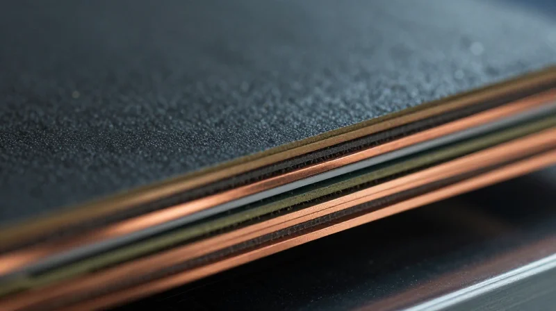 Understanding the Unique Properties of Rogers 4000 Series A cross-section of a high-frequency Rogers 4000 series laminate showing layers of hydrocarbon-ceramic materials
