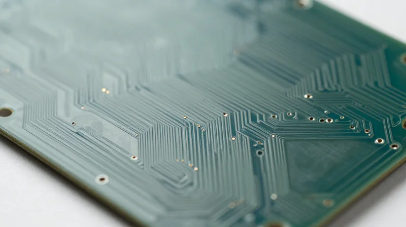 A close-up studio shot of a high-performance circuit board laminate material showing surface finish.