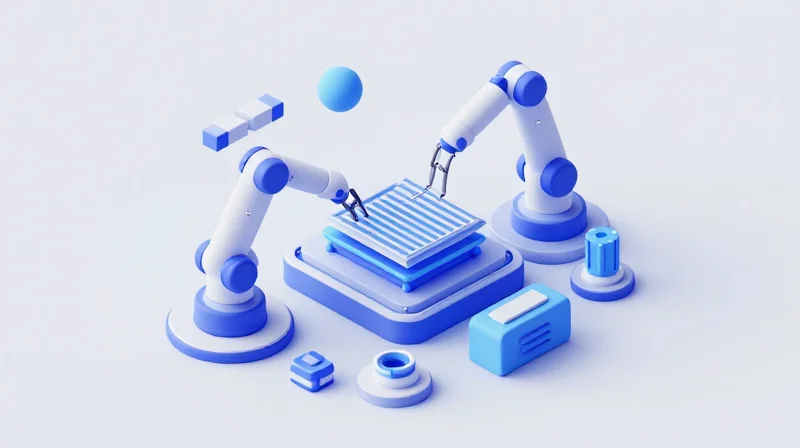 Conceptual 3D visualization of advanced additive manufacturing for next-generation circuits