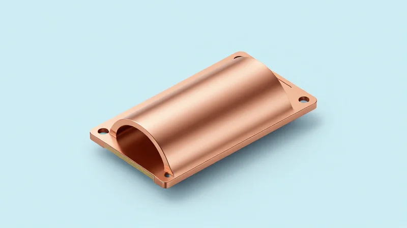 Understanding the Anatomy of a Castellated Hole A detailed 3D cross-section illustration of a printed circuit board edge showing a metallic plated half-hole structure.