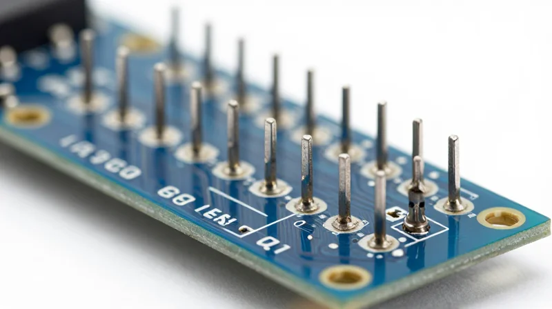 Standard pin-header components mounted on a circuit board