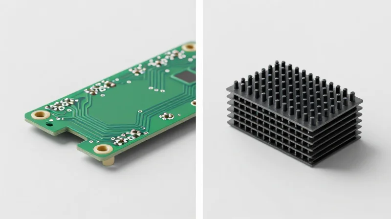 Side-by-side visual representation of a low-profile castellated mount versus a tall pin-header stack