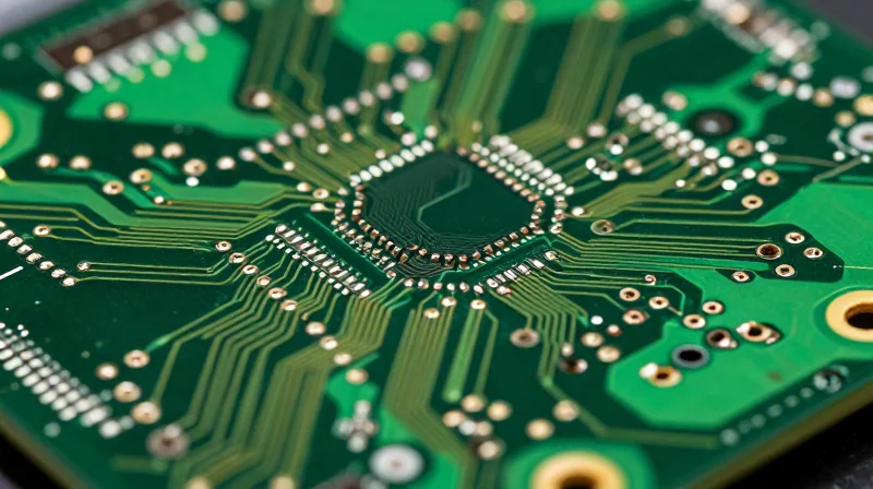 Macro view of a complex high-density PCB with hidden BGA components