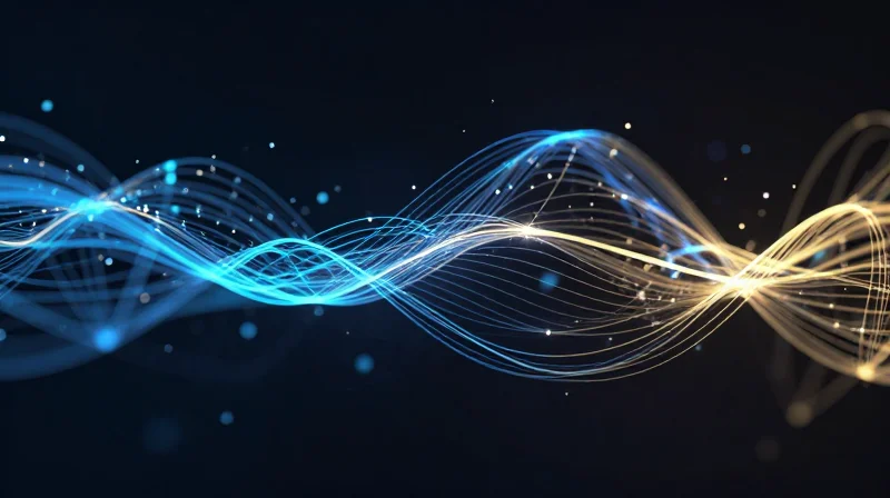 Abstract visualization of data nodes and supply chain connections