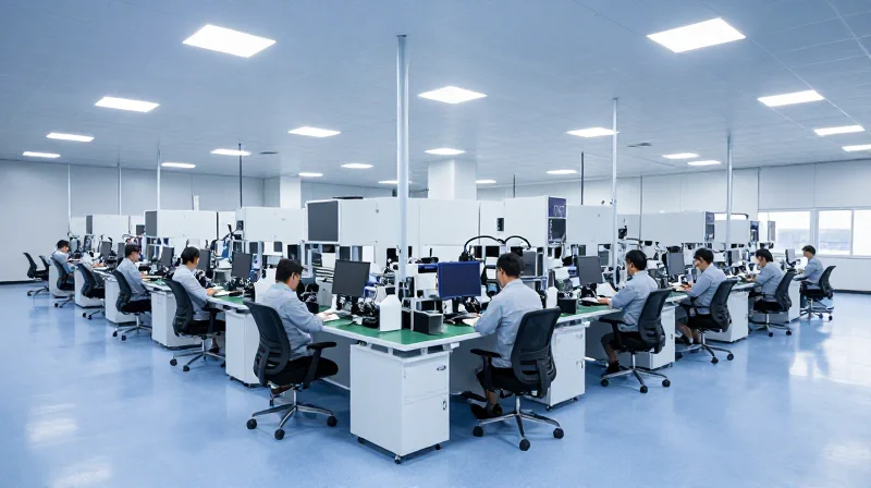 A clean, high-tech manufacturing facility for electronic assemblies
