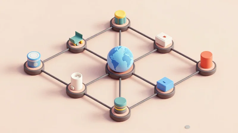 3D visualization of a global supply chain network