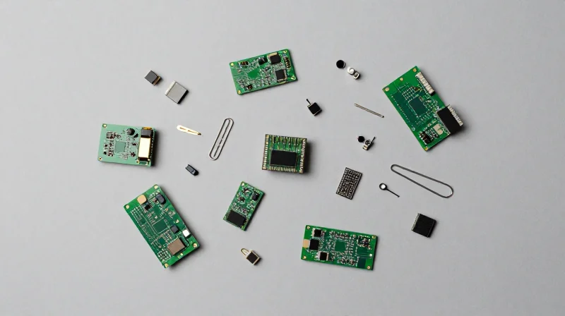 Understanding the Traditional Sub-Assembly Model A visual metaphor for a fragmented supply chain showing scattered electronic components disconnected from each other