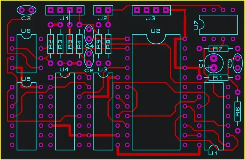 A detailed PCB design layout
