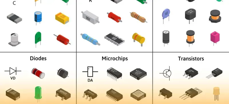 Components on a PCB during assembly