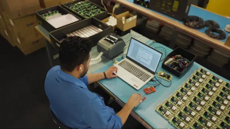 Engineer working on industrial PCB design