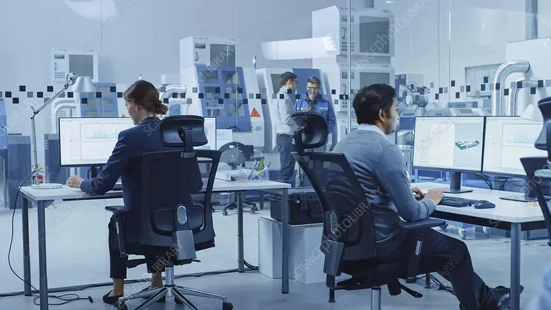 An engineer working on a PCB prototype board in a lab