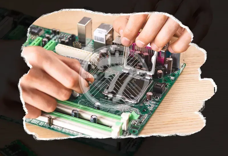 A machine performing PCB rapid prototyping