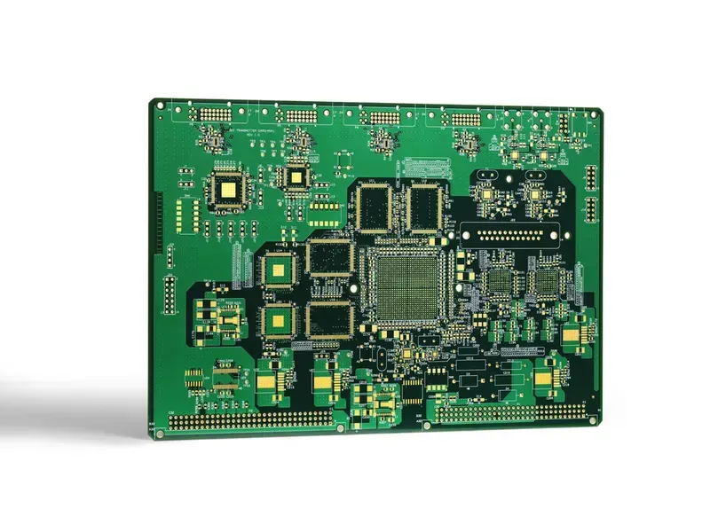 A detailed view of an HDI PCB board