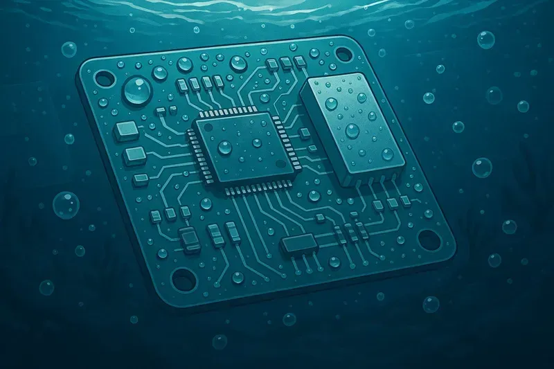 A close-up of a PCB board designed for underwater electronic devices