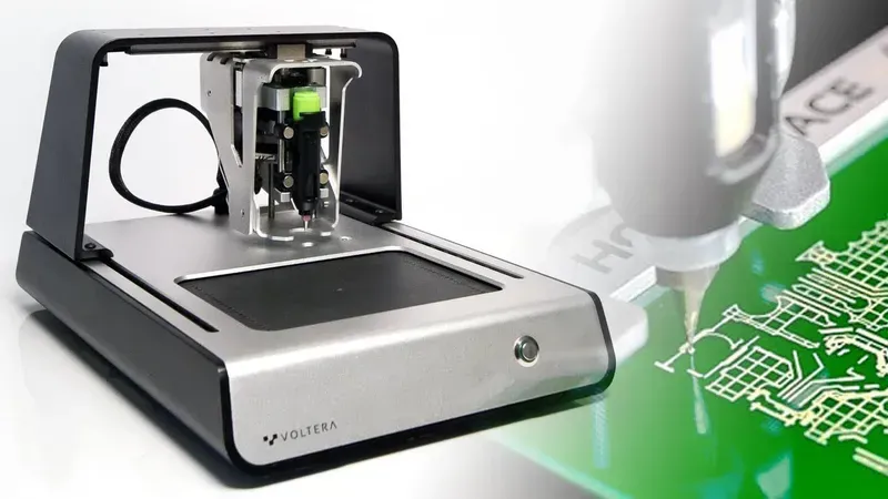 A machine used for rapid prototyping of PCBs