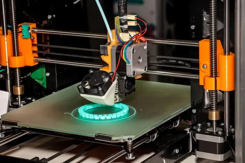 A 3D printer actively creating a rapid prototype