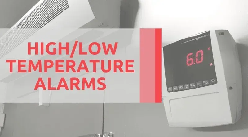 A system displaying temperature alerts