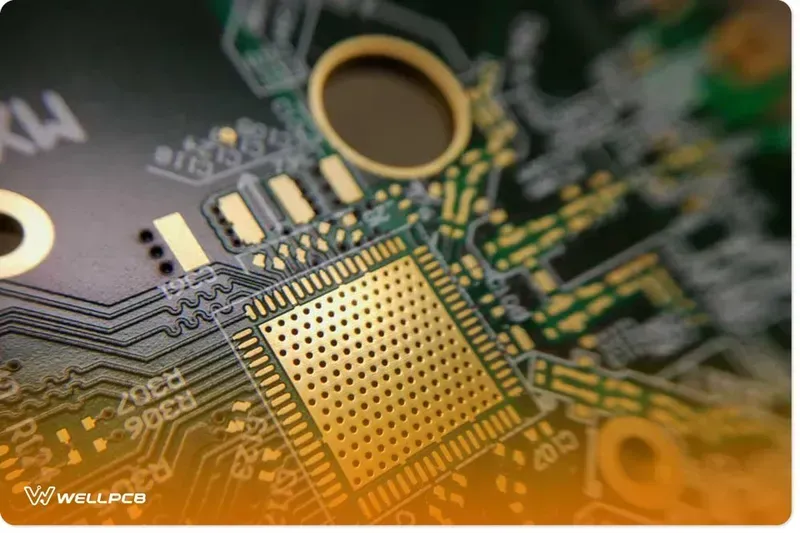 A close-up view of FR-4 PCB material